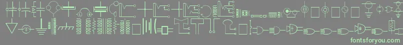 Carrelectronicdingbats Font – Green Fonts on Gray Background