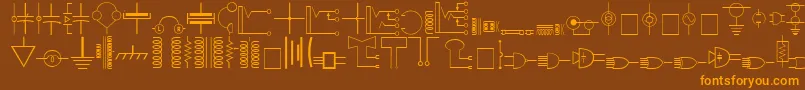 Carrelectronicdingbats Font – Orange Fonts on Brown Background