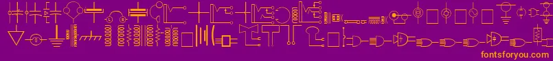 Carrelectronicdingbats Font – Orange Fonts on Purple Background