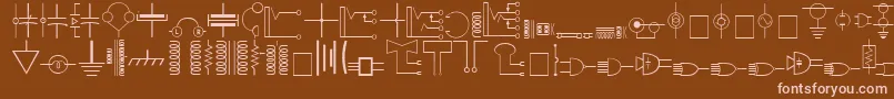 Carrelectronicdingbats Font – Pink Fonts on Brown Background