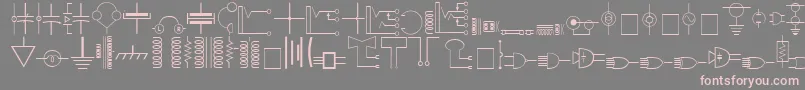 Carrelectronicdingbats-fontti – vaaleanpunaiset fontit harmaalla taustalla