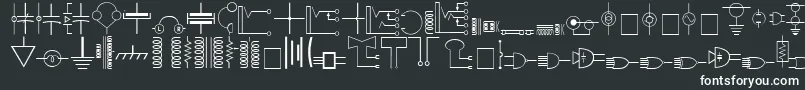 Carrelectronicdingbats-fontti – valkoiset fontit