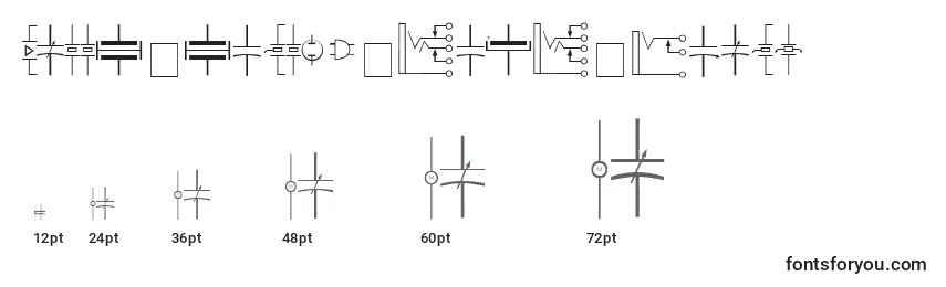 Размеры шрифта Carrelectronicdingbats