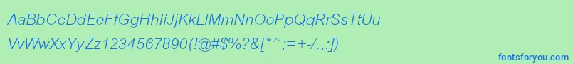 フォントCordiaupcItalic – 青い文字は緑の背景です。