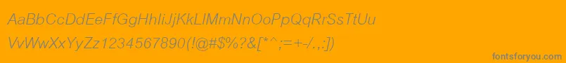 CordiaupcItalic-Schriftart – Graue Schriften auf orangefarbenem Hintergrund