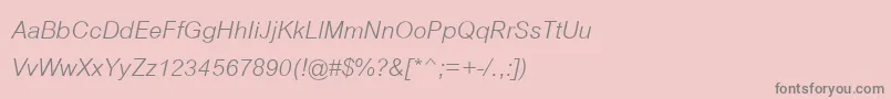 フォントCordiaupcItalic – ピンクの背景に灰色の文字