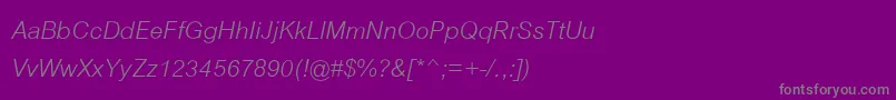 Weitere Informationen zur CordiaupcItalic-Schriftart CordiaupcItalic-Schriftart – Graue Schriften auf violettem Hintergrund