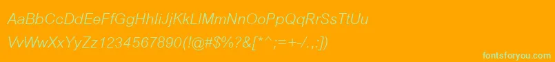 CordiaupcItalic-fontti – vihreät fontit oranssilla taustalla