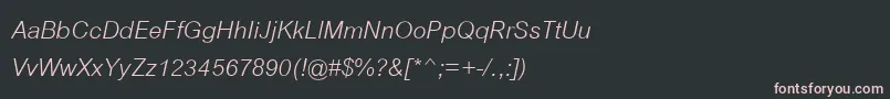 フォントCordiaupcItalic – 黒い背景にピンクのフォント