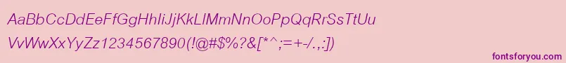 CordiaupcItalic Font – Purple Fonts on Pink Background