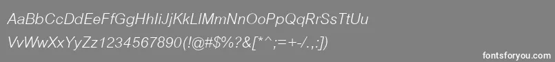 CordiaupcItalic Font – White Fonts on Gray Background