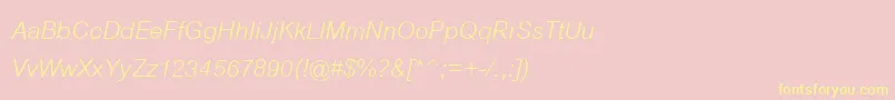 CordiaupcItalic Font – Yellow Fonts on Pink Background
