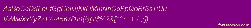 CordiaupcItalic Font – Yellow Fonts on Purple Background