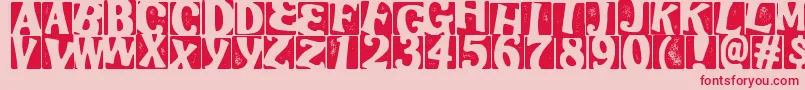 StampooRegular Font – Red Fonts on Pink Background