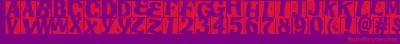 StampooRegular Font – Red Fonts on Purple Background