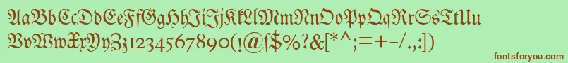 Dsluthersche Font – Brown Fonts on Green Background