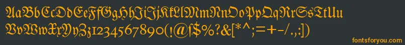 Шрифт Dsluthersche – оранжевые шрифты на чёрном фоне