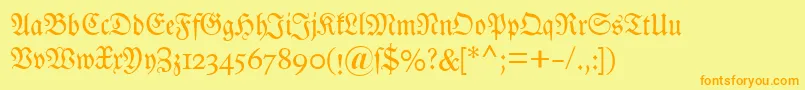 Dsluthersche Font – Orange Fonts on Yellow Background