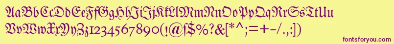 Dsluthersche Font – Purple Fonts on Yellow Background