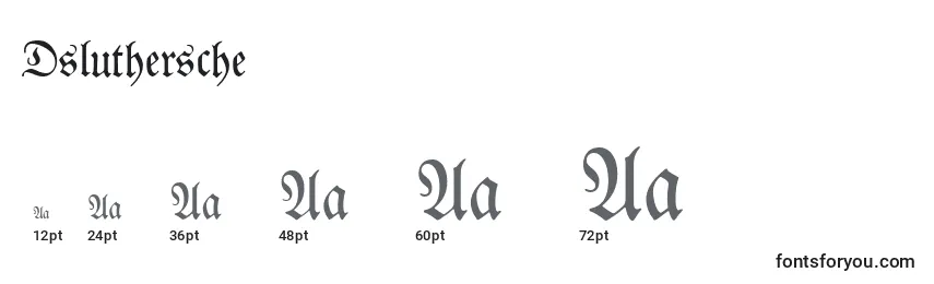 Dsluthersche Font Sizes