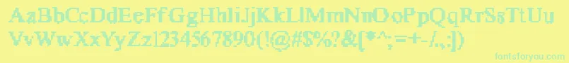 フォントSonOfX51 – 黄色い背景に緑の文字