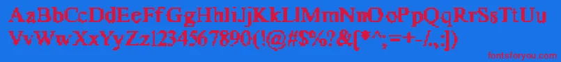 フォントSonOfX51 – 赤い文字の青い背景