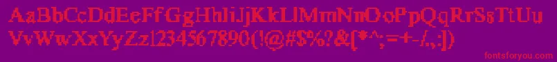 フォントSonOfX51 – 紫の背景に赤い文字