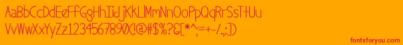 MfCandy Font – Red Fonts on Orange Background