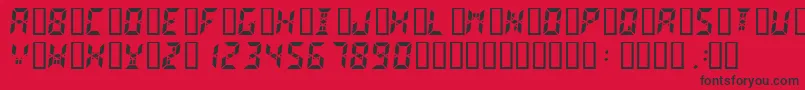 Digital2 Font – Black Fonts on Red Background