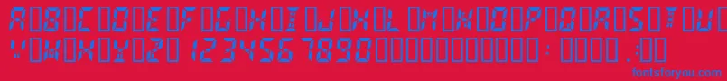 Digital2-fontti – siniset fontit punaisella taustalla