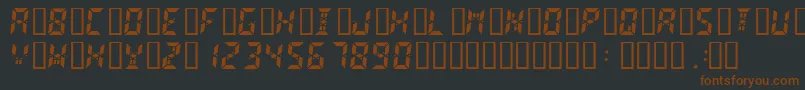 Czcionka Digital2 – brązowe czcionki na czarnym tle