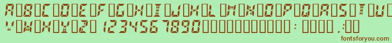 Digital2 Font – Brown Fonts on Green Background