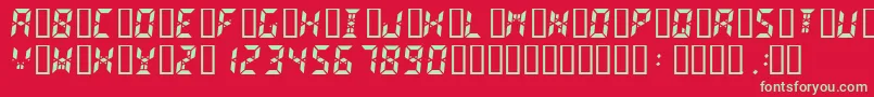 fuente Digital2 – Fuentes Verdes Sobre Fondo Rojo