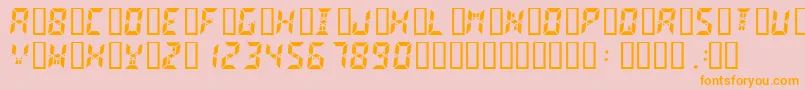 Digital2 Font – Orange Fonts on Pink Background