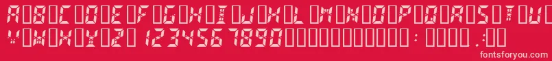 Fonte Digital2 – fontes rosa em um fundo vermelho