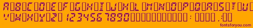 Digital2 Font – Purple Fonts on Orange Background