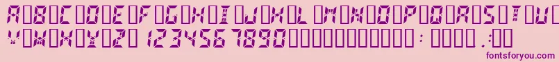 Digital2 Font – Purple Fonts on Pink Background