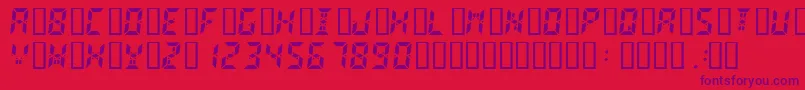 Digital2-Schriftart – Violette Schriften auf rotem Hintergrund