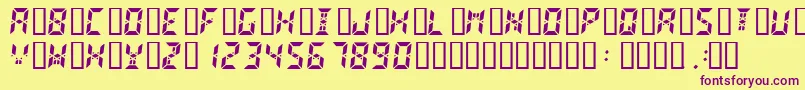 Digital2 Font – Purple Fonts on Yellow Background