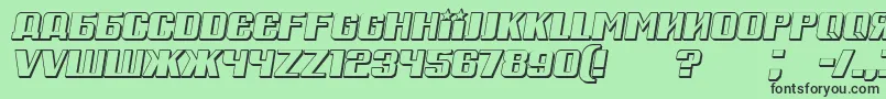 RussianSpringShadowItalic Font – Black Fonts on Green Background