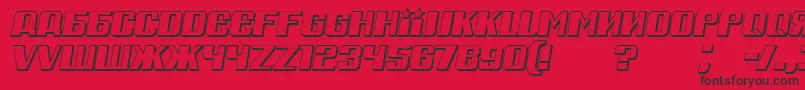 RussianSpringShadowItalic Font – Black Fonts on Red Background