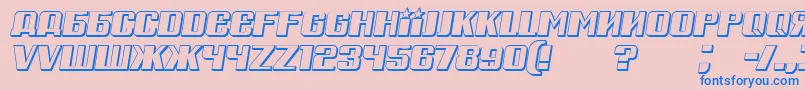 RussianSpringShadowItalic Font – Blue Fonts on Pink Background