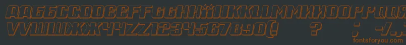 Шрифт RussianSpringShadowItalic – коричневые шрифты на чёрном фоне