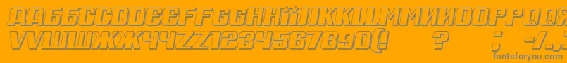 Czcionka RussianSpringShadowItalic – szare czcionki na pomarańczowym tle