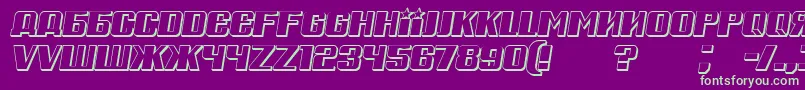 RussianSpringShadowItalic Font – Green Fonts on Purple Background