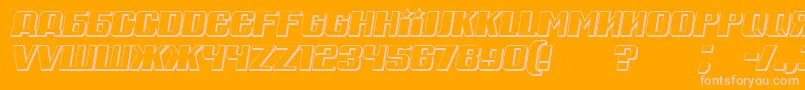 Więcej informacji o czcionce RussianSpringShadowItalic Czcionka RussianSpringShadowItalic – różowe czcionki na pomarańczowym tle