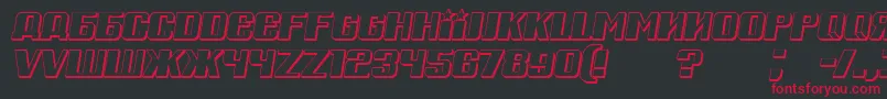 RussianSpringShadowItalic Font – Red Fonts on Black Background