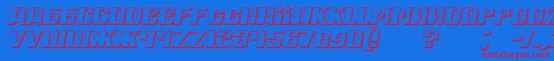 RussianSpringShadowItalic-Schriftart – Rote Schriften auf blauem Hintergrund