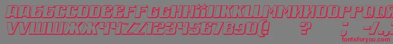 フォントRussianSpringShadowItalic – 赤い文字の灰色の背景