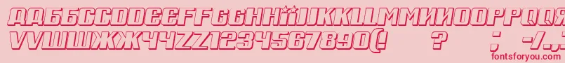 フォントRussianSpringShadowItalic – ピンクの背景に赤い文字